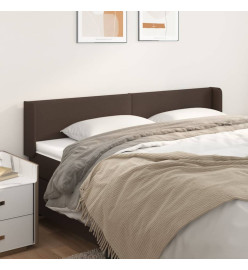 Tête de lit avec oreilles Marron 203x16x78/88 cm Similicuir