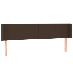 Tête de lit avec oreilles Marron 203x16x78/88 cm Similicuir