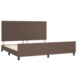 Cadre de lit avec tête de lit Marron 200x200 cm Similicuir