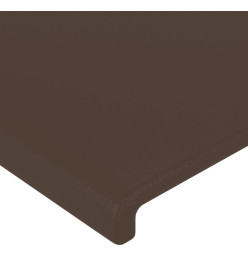 Cadre de lit avec tête de lit Marron 200x200 cm Similicuir