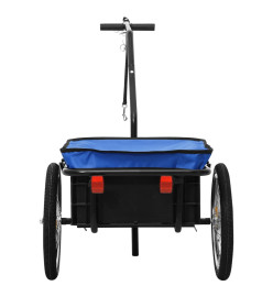 Remorque de vélo/chariot à main 155x60x83 cm Acier Bleu