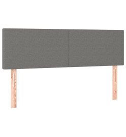 Sommier tapissier et matelas et LED Gris foncé 140x190 cm Tissu