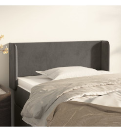Tête de lit avec oreilles Gris foncé 93x16x78/88 cm Velours