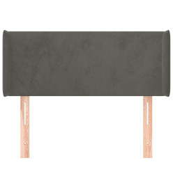 Tête de lit avec oreilles Gris foncé 93x16x78/88 cm Velours
