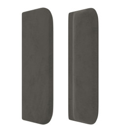 Tête de lit avec oreilles Gris foncé 93x16x78/88 cm Velours
