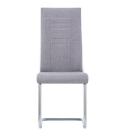 Chaises à manger cantilever lot de 4 gris clair tissu