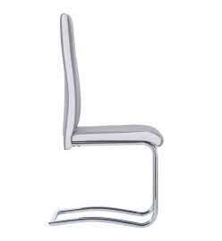 Chaises à manger cantilever lot de 4 gris clair tissu