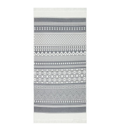 Tapis Gris et blanc 100x200 cm Coton