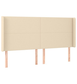 Sommier tapissier et matelas et LED Crème 200x200 cm Tissu