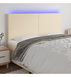 Tête de lit à LED Crème 200x5x118/128 cm Tissu
