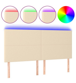 Tête de lit à LED Crème 200x5x118/128 cm Tissu
