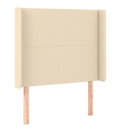 Sommier tapissier avec matelas et LED Crème 100x200 cm Tissu