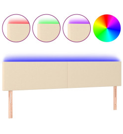 Tête de lit à LED Crème 200x5x78/88 cm Tissu