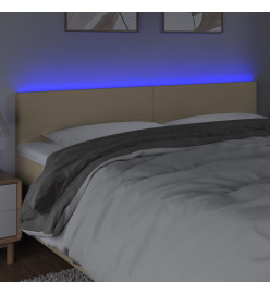 Tête de lit à LED Crème 200x5x78/88 cm Tissu