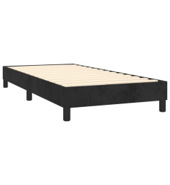 Sommier tapissier avec matelas et LED Noir 90x200 cm Velours