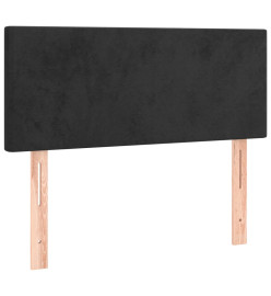 Sommier tapissier avec matelas et LED Noir 90x200 cm Velours