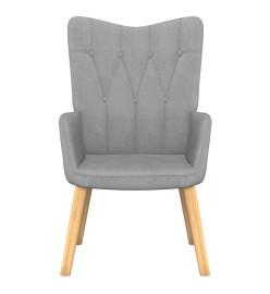 Chaise de relaxation avec tabouret Gris clair Tissu