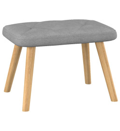 Chaise de relaxation avec tabouret Gris clair Tissu