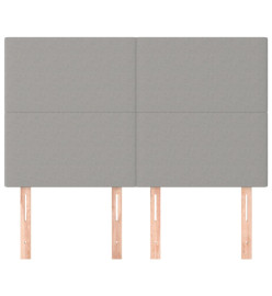 Têtes de lit 4 pcs Gris clair 72x5x78/88 cm Tissu