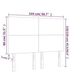 Têtes de lit 4 pcs Gris clair 72x5x78/88 cm Tissu