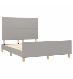 Cadre de lit avec tête de lit Gris clair 140x200 cm