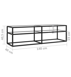 Meuble TV Transparent 140x40x40,5 cm Verre trempé