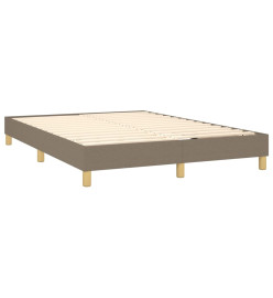 Sommier tapissier avec matelas et LED Taupe 140x200 cm Tissu