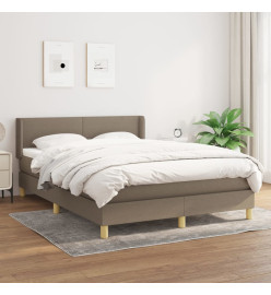 Lit à sommier tapissier avec matelas Taupe 140x200 cm Tissu