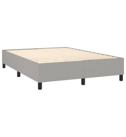 Lit à sommier tapissier avec matelas Gris clair 140x200cm Tissu