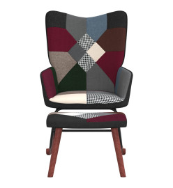 Chaise à bascule avec tabouret Patchwork Tissu