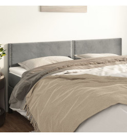 Têtes de lit 2 pcs Gris clair 90x5x78/88 cm Velours