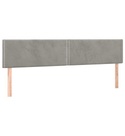 Têtes de lit 2 pcs Gris clair 90x5x78/88 cm Velours