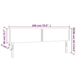 Têtes de lit 2 pcs Gris clair 90x5x78/88 cm Velours