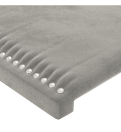 Tête de lit à LED Gris clair 183x16x118/128 cm Velours