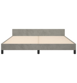 Cadre de lit avec tête de lit Gris clair 180x200 cm Velours