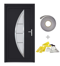 Porte d'entrée anthracite 108x208 cm PVC