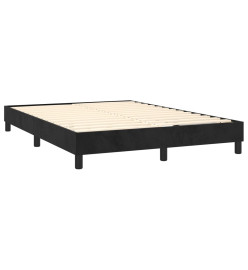 Lit à sommier tapissier avec matelas Noir 140x200 cm Velours