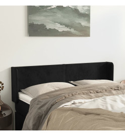 Tête de lit avec oreilles Noir 147x16x78/88 cm Velours