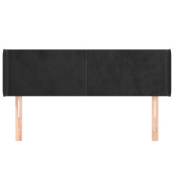 Tête de lit avec oreilles Noir 147x16x78/88 cm Velours