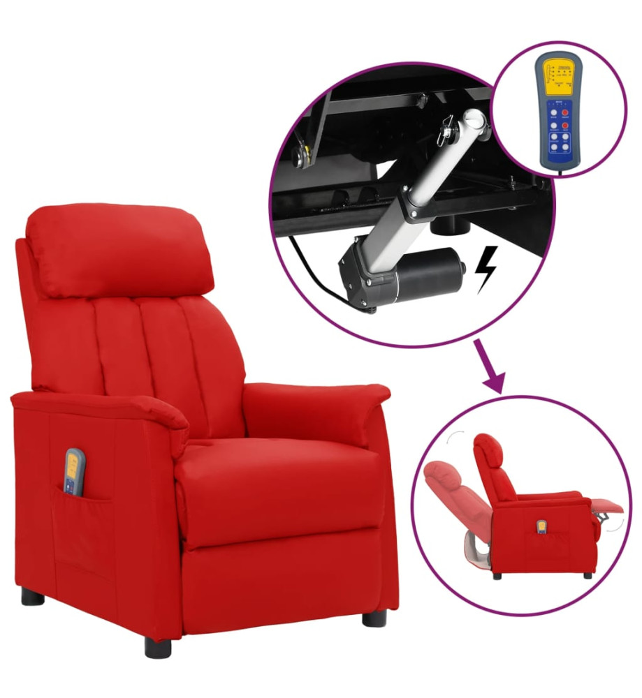 Fauteuil de massage Rouge bordeaux Similicuir