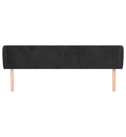 Tête de lit avec oreilles Noir 163x23x78/88 cm Velours