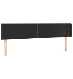 Tête de lit avec oreilles Noir 163x16x78/88 cm Similicuir