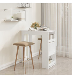 Table de bar avec rangement Blanc 102x50x103,5 cm Aggloméré
