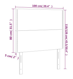 Tête de lit à LED Bleu foncé 100x5x118/128 cm Velours