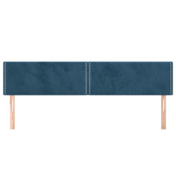 Têtes de lit 2 pcs Bleu foncé 100x5x78/88 cm Velours