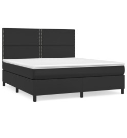 Lit à sommier tapissier avec matelas Noir 160x200 cm