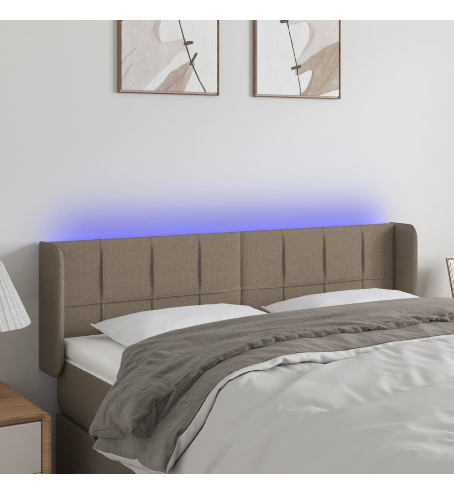 Tête de lit à LED Taupe 147x16x78/88 cm Tissu Tête de lit à LED Taupe 147x16x78/88 cm Tissu
