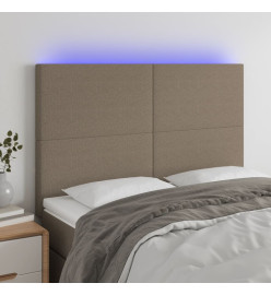 Tête de lit à LED Taupe 144x5x118/128 cm Tissu