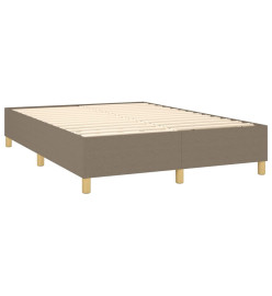 Sommier tapissier avec matelas et LED Taupe 140x190 cm Tissu