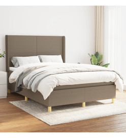 Lit à sommier tapissier avec matelas Taupe 140x200 cm Tissu